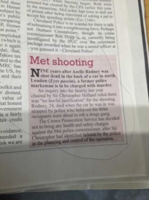 Private Eye 1372 Met Shooting