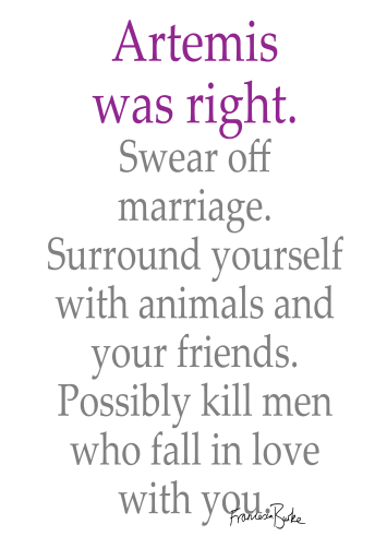 Artemis was right, Greek mythology poster postcard by Francesca Burke