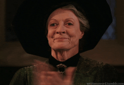Professor McGonagall Harry Potter applause gif