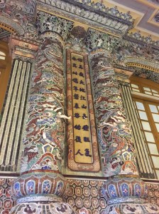 columns inside Khai Dinh Hue Vietnam