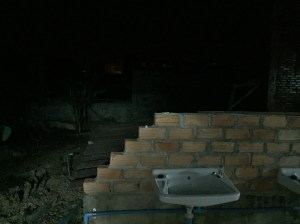 sink in yard at guest house in Phonsavan, Laos
