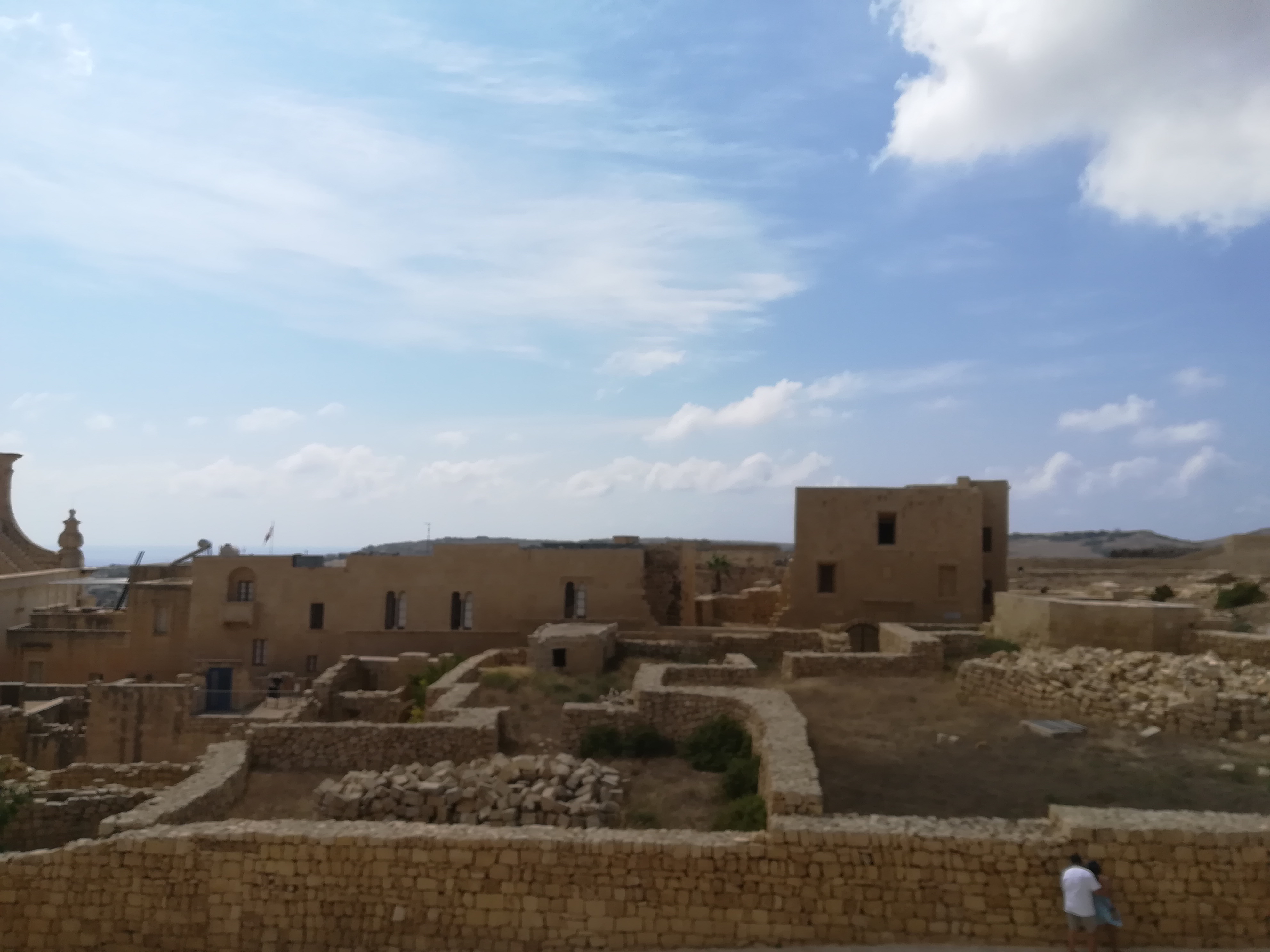 View over ruins at Gozo Citadel